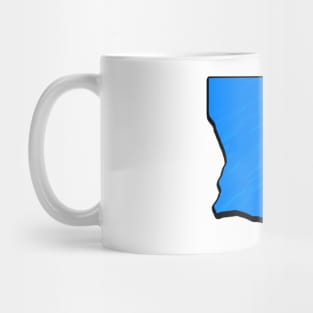 Bright Blue Louisiana Outline Mug